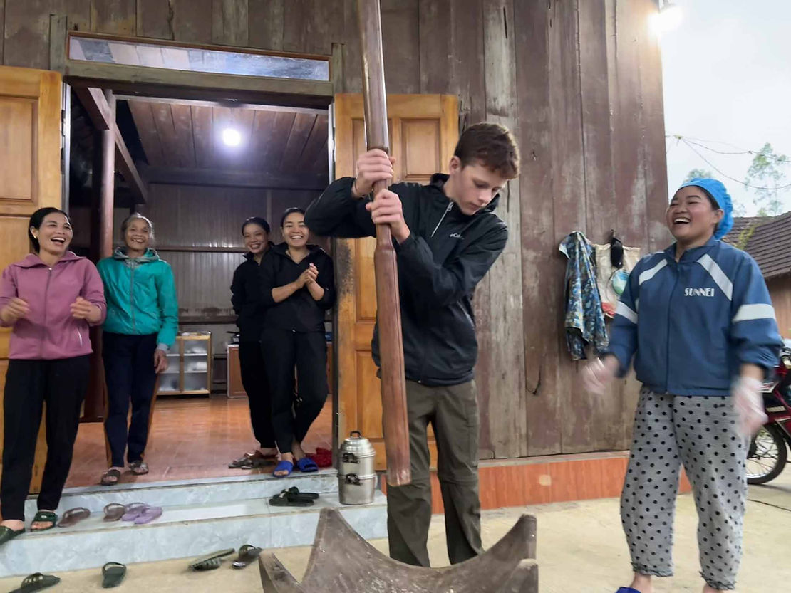 On the last night, we ate dinner in a local family's home, where everyone has a second home that floats.