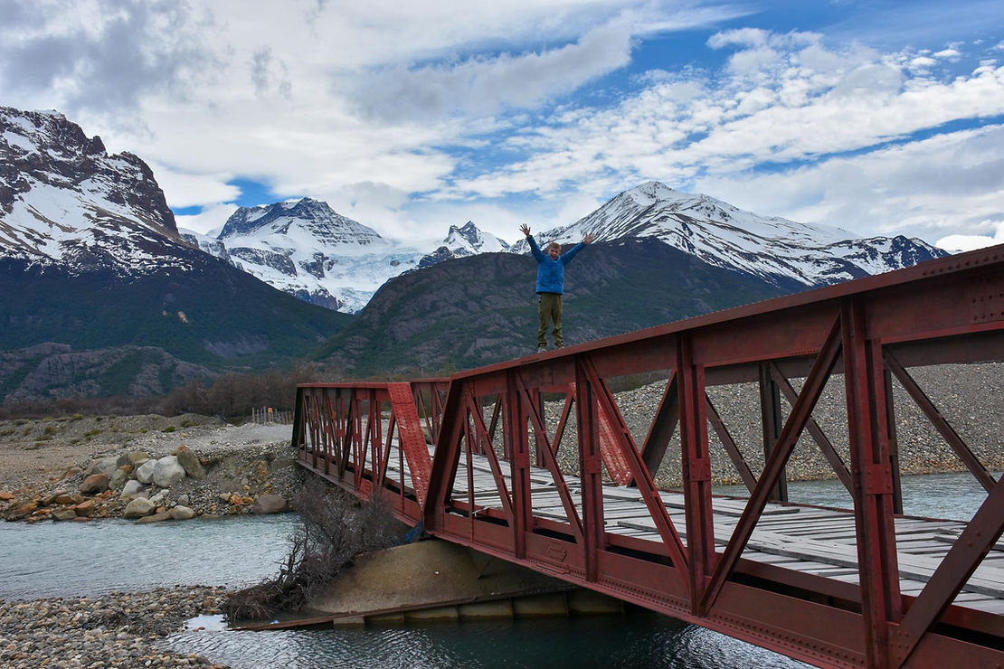 Tim climbing on a brige we found. (it was my idea)