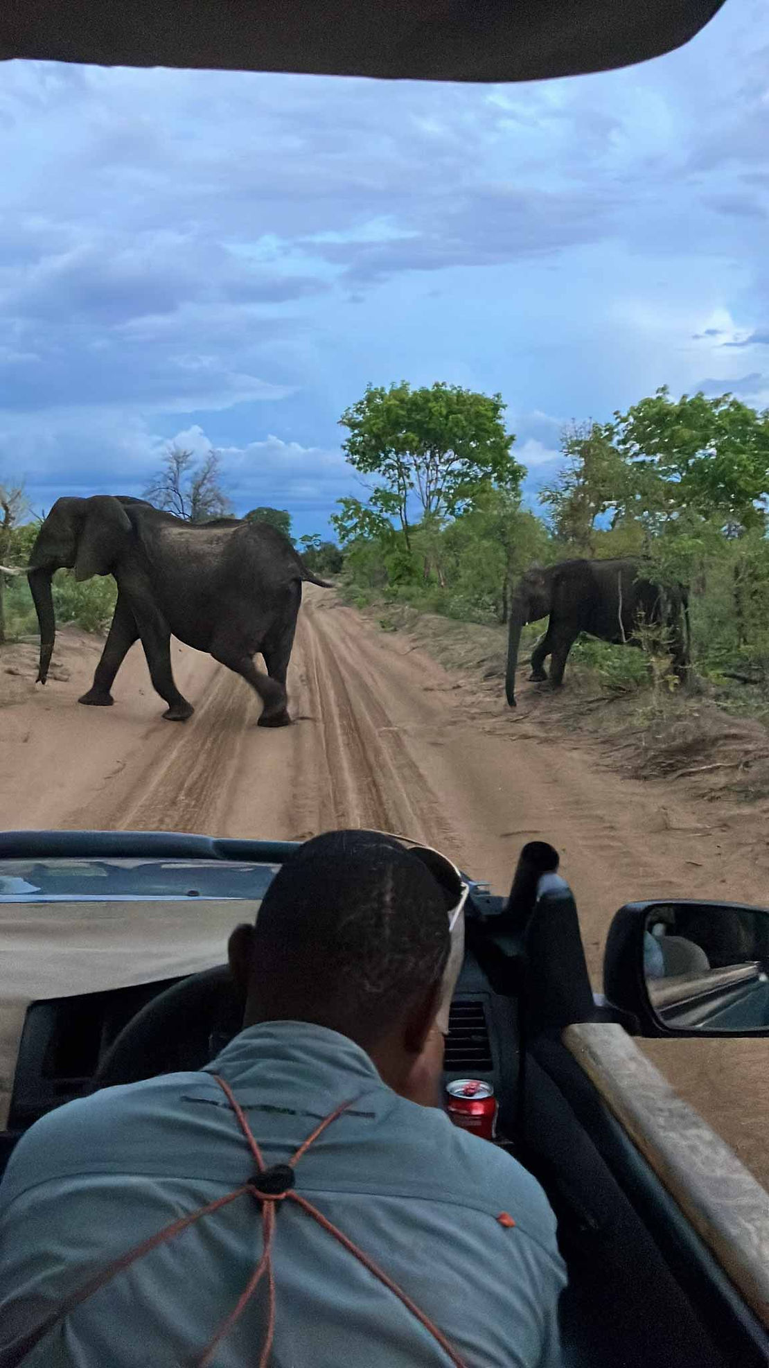 Traffic jam between the airport and camp.