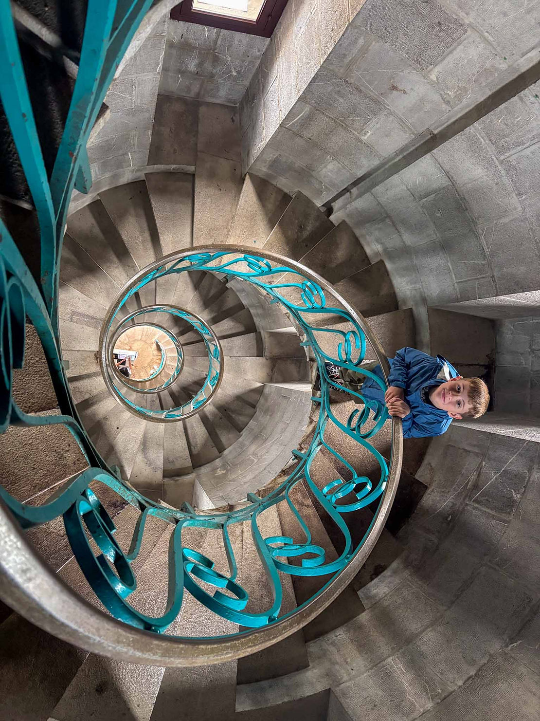 Exploring inside the lighthouse of Sete