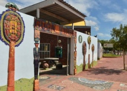 The community center teaches craft tiling, drumming, painting, recycled clothing