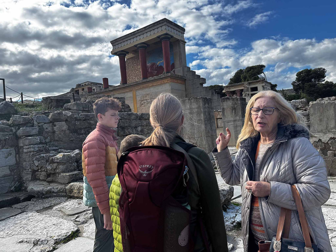 Taking a tour of the palce of knossos