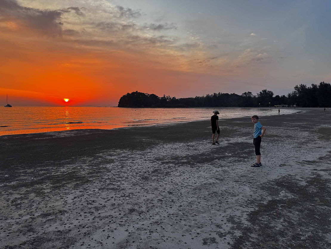 enjoying a sunset on Koh Lanta