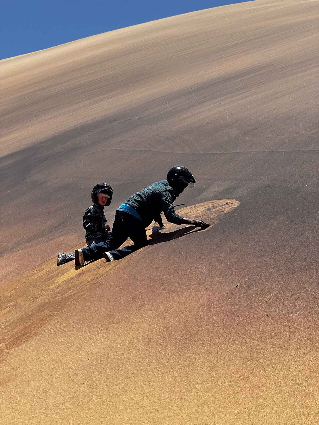 Tim and guide using a magnet to collect iron particles from the dessert sand. Am I the only one reminded of the "comb the dessert" scene in Space Balls?