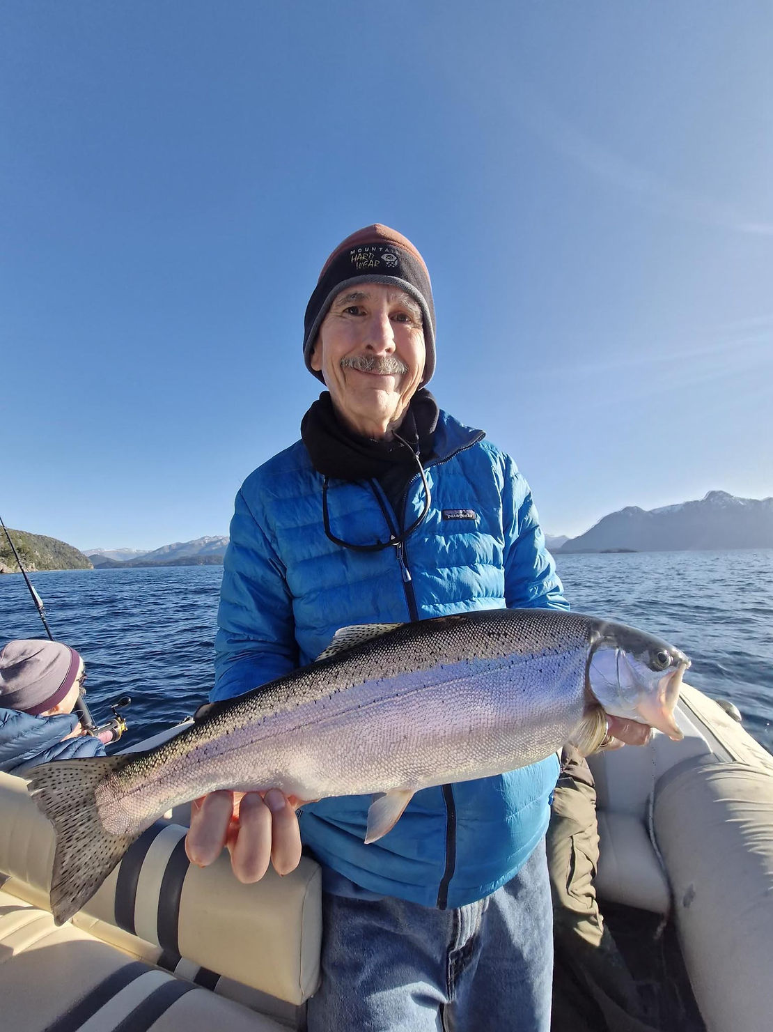 Out fishing guide called this fish "average" for the lake at 4#. His record trout is 17#. Though he did give tips on how to take a picture of your fish to make it look bigger.