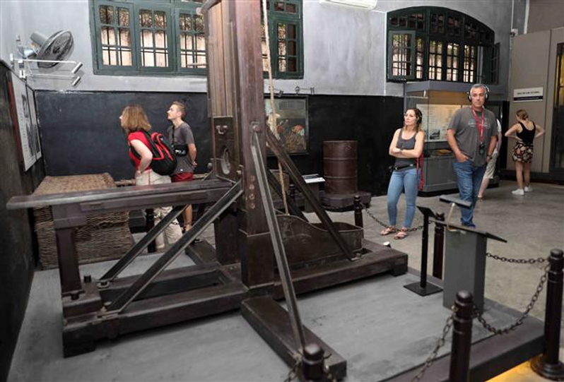 The original guillotine used to execute Vietnamese political prisoners