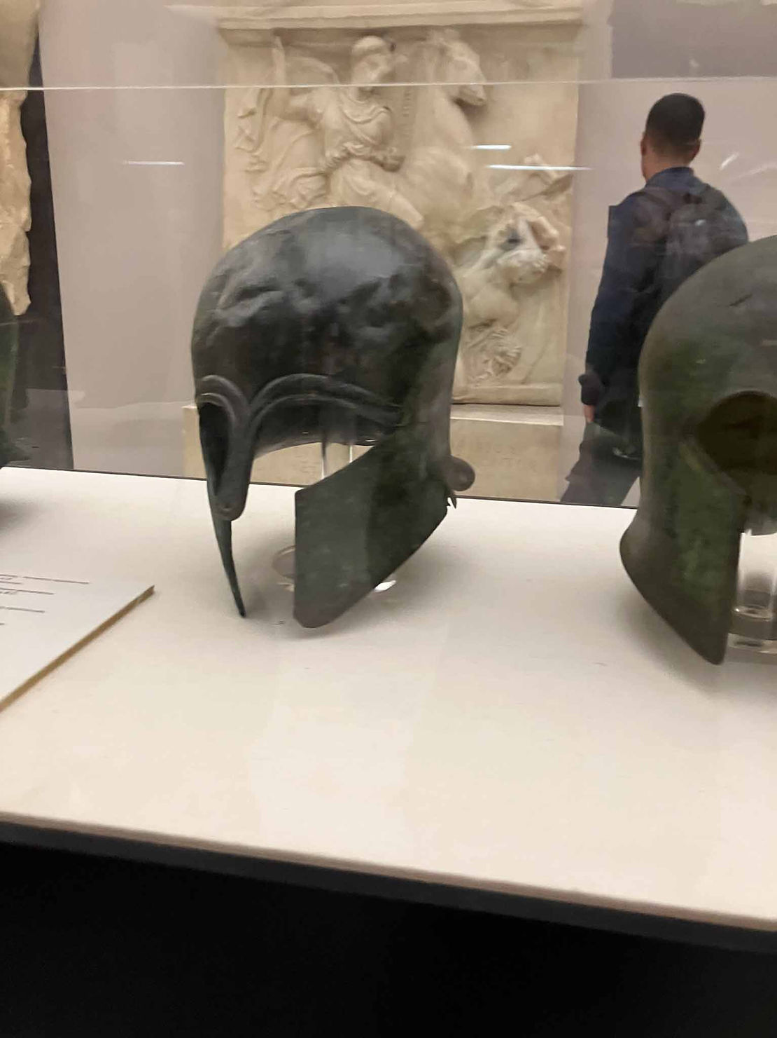 Spartan helmets at the military museum.