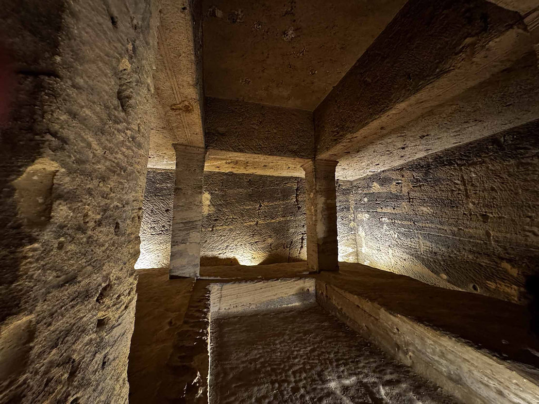 The eating-room inside the catacombs.