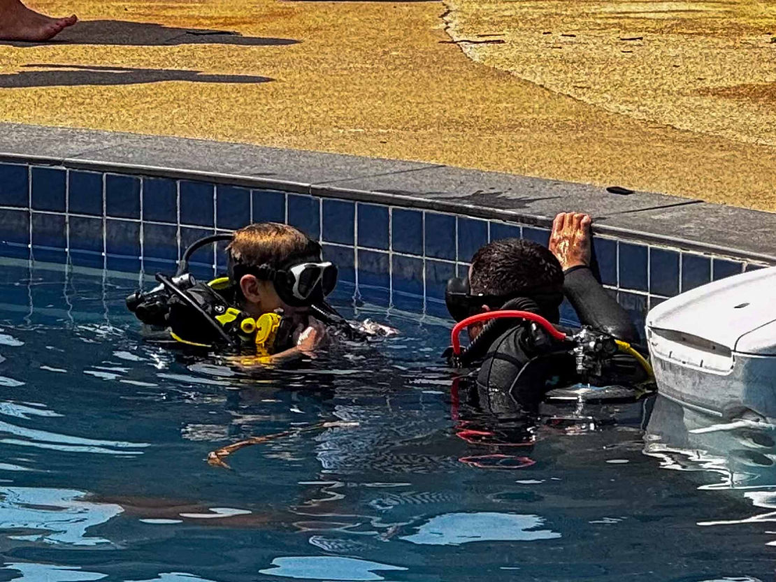Tim doing his pool practice